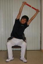 棒体操　身体左右傾け　左側屈　Stick physical exercise right and left body inclining left lateral fold.jpg